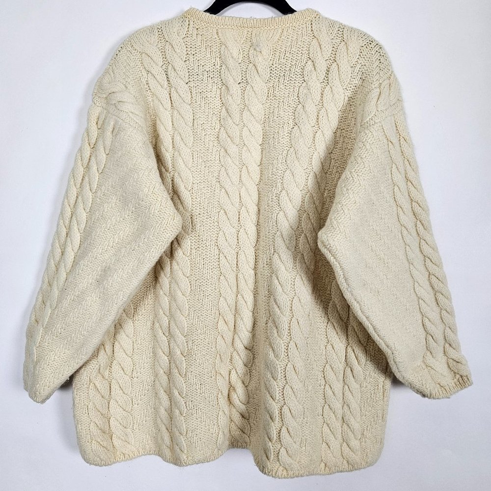 Vintage Bonner Ireland Cable Knit Wool Heavyweight XL Long Sleeve Sweater